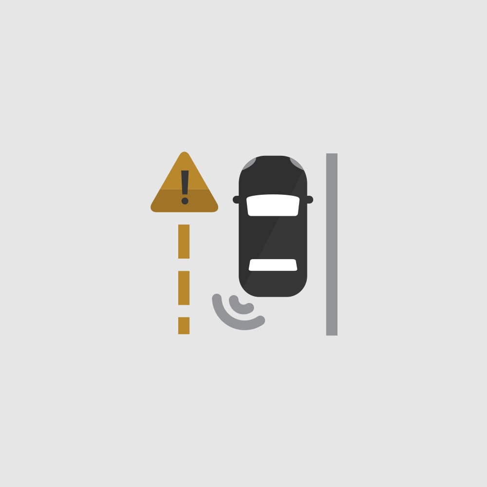 Lane Change Alert with Side Blind Zone Alert Icon