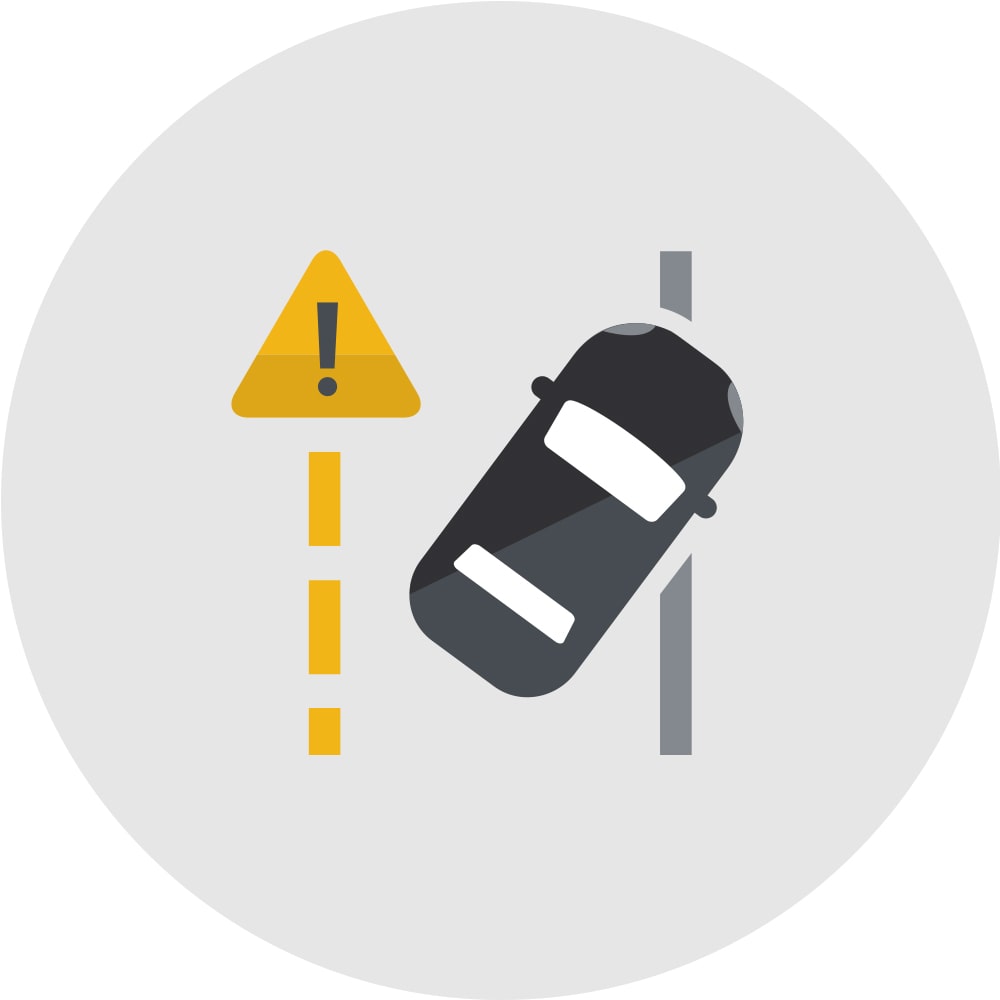 Lane Keep Assist with Lane Departure Warning Icon