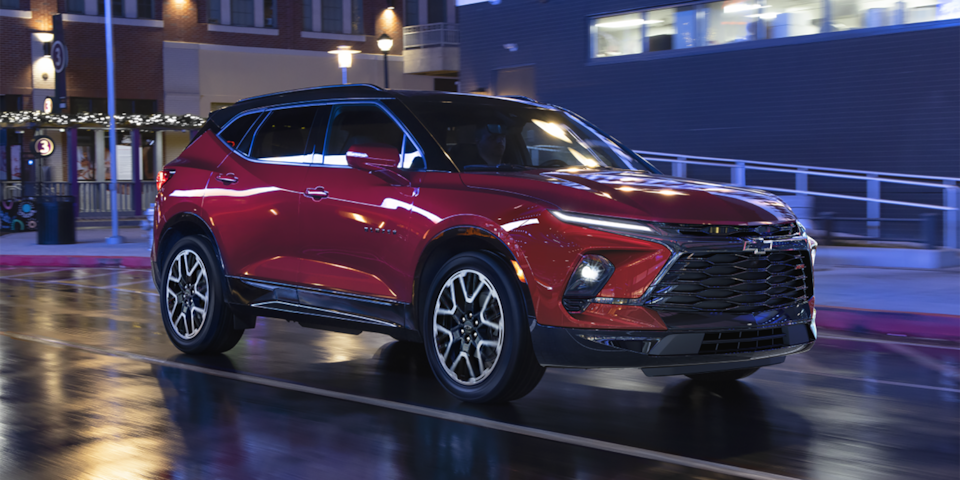 2024 Chevrolet Blazer SUV Driving Through a Tunnel at Night