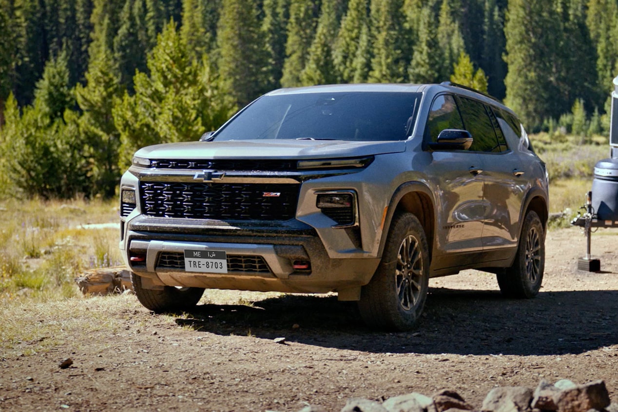 2024 Chevy Traverse Parked in a Driveway of a Cabin