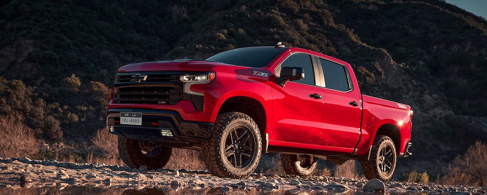 2024 Chevy Silverado Towing on Mountainside Road