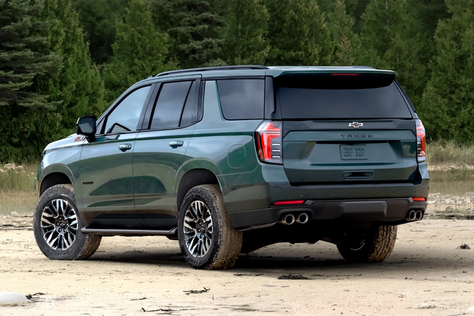 Rear Three-Quarters View of the 2025 Chevrolet Tahoe SUV